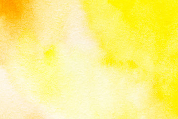 Yellow orange abstract watercolor splashing background business card with space for text or image, hand painted on paper