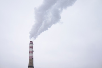 A large industrial Smokestack Emissions