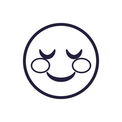 Blushing emoji face flat style icon vector design