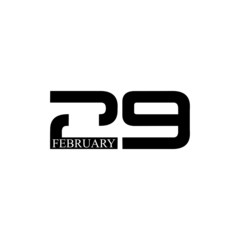 29th February icon symbol design vector, also known as leap year day, is a date added to most years that are divisible by 4. - obrazy, fototapety, plakaty