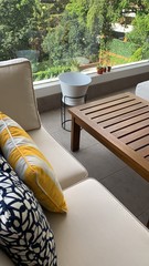 table and chair in a room