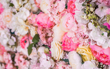 Beautiful flowers background for wedding scene