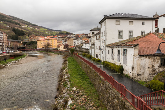Cangas del Narcea, Spain. Views of the streets and houses in this traditional town in Asturias