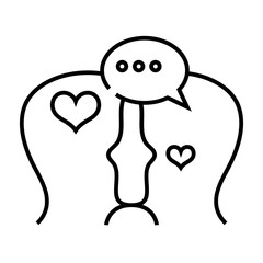 Obraz premium Confidential chats line icon, concept sign, outline vector illustration, linear symbol.