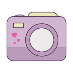 Isolated camera device line and fill style icon vector design