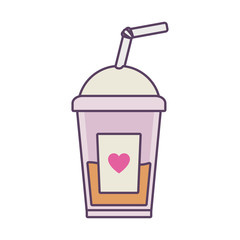 Isolated iced coffee line and fill style icon vector design