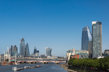 Fototapeta na wymiar Blackfriars Bridge, London Skyscrapers Skyline and River Thames, London