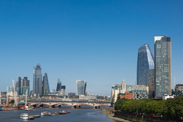 Blackfriars Bridge, London Skyscrapers Skyline and River Thames, London