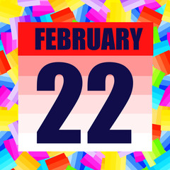 February 22 icon. For planning important day. Banner for holidays and special days. Twenty-second february icon. Illustration.