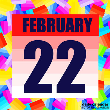 February 22 icon. For planning important day. Banner for holidays and special days. Twenty-second february icon. Vector Illustration.