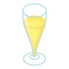 Holiday champagne glass icon. Isometric of holiday champagne glass vector icon for web design isolated on white background