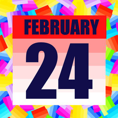February 24 icon. For planning important day. Banner for holidays and special days. Twenty four february icon. Illustration.
