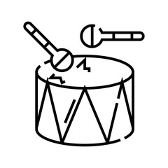 Fototapeta na wymiar Drums line icon, concept sign, outline vector illustration, linear symbol.