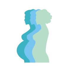 Silhouette of a young pregnant woman