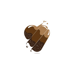 hearth love mealting chocolate ice cream logo vector template