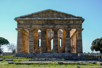 Fototapeta premium Neptune nettuno hera temple on Paestum archeological greek site in south italy