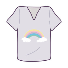 Isolated rainbow tshirt line and fill style icon vector design