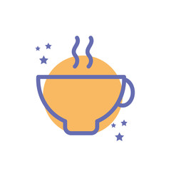 Isolated tea cup drink block line style icon vector design