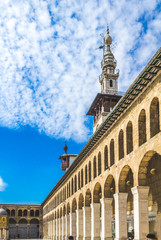 Exterior of Omayad mosque in ancient City of Damascus (Syrian Arab Republic)