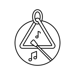 Triangle in circle icon. Simple line, outline vector elements of musical instrument icons for ui and ux, website or mobile application