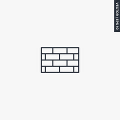 Brick wall, linear style sign for mobile concept and web design