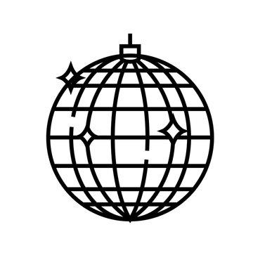 recommend clip art: Disco ball line icon, concept sign, outline vector illustration, linear symbol.