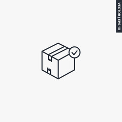 Carton package box, linear style sign for mobile concept and web design