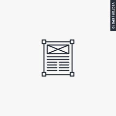 Change content, linear style sign for mobile concept and web design