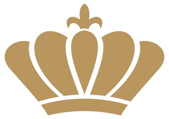 Krone mit Lilie in Gold auf einem weißen isolierten Hintergrund. © languste15