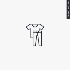 Clothes, linear style sign for mobile concept and web design