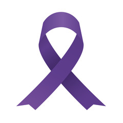 Purple ribbon of world cancer day vector design