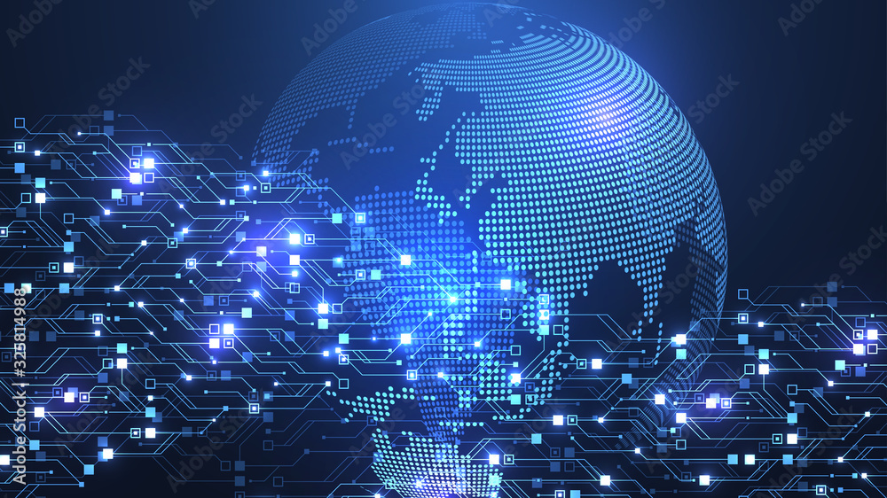 Leinwandbilder technology abstract circuit board texture background. global network connection concept. high-tech f