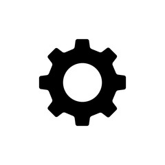 Gear flat icon, vector illustration isolated on the white background