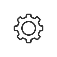 Gear flat icon, vector illustration isolated on the white background