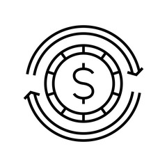 Currency data line icon, concept sign, outline vector illustration, linear symbol.