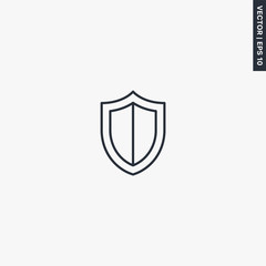 Shield, linear style sign for mobile concept and web design