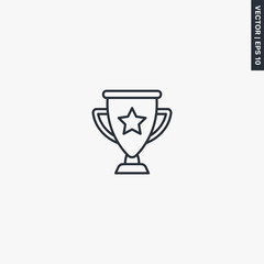 Trophy cup, linear style sign for mobile concept and web design