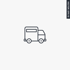 Truck delivery, linear style sign for mobile concept and web design.