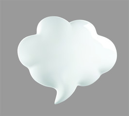 3d talking cloud, shiny cloud foam. 3d talking ballon. Cload foam illustration. - obrazy, fototapety, plakaty
