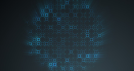 Abstract grid shape landscape background. 3D rendering