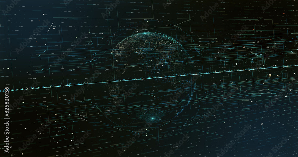 Canvas Prints digital space world 3d data earth background