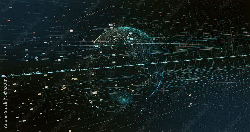 Canvas Prints digital space world 3d data earth background