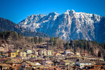 Winter Cityscape of Cavalese, Val di Fiemme, Trentino Alto Adige, Italy, Europe