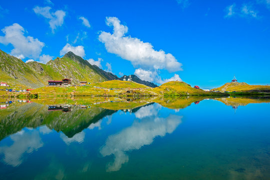 Balea lake at Transfagarasan road, Transylvania, Romania