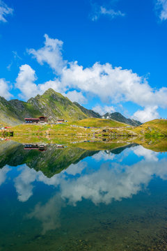 Balea lake at Transfagarasan road, Transylvania, Romania