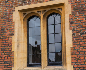 window in brick wall