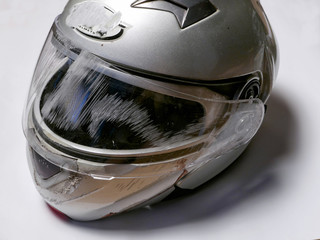 crash helmet after a motorcycle accident