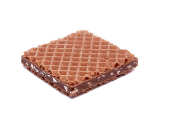 square waffle with chocolate snack isolated on the white