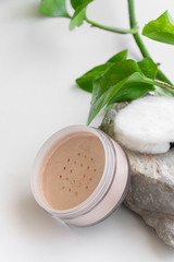 Organic mineral face powder, alternative  healthy makeup product
