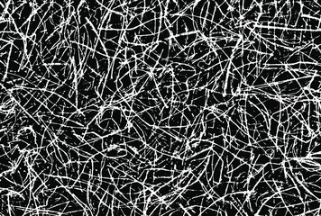 Vector background. Texture of old pattern in black and white colors. It consists of chips of marble, quartz, granite, poured with a cementitious binder